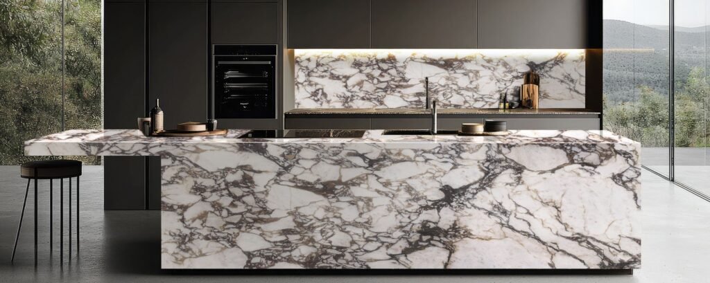 Amethyst Shard quartz worktops in a kitchen