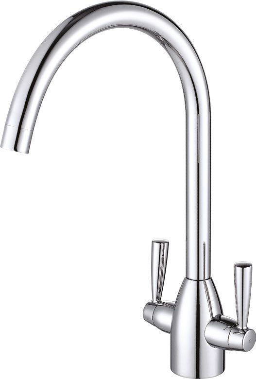 Chrome swan neck mixer tap