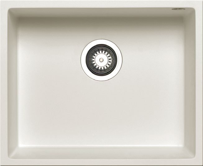 White granite undermount sink