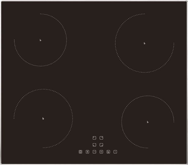 Black glass induction hob