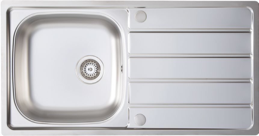 Stainless steel inset sink with drainer