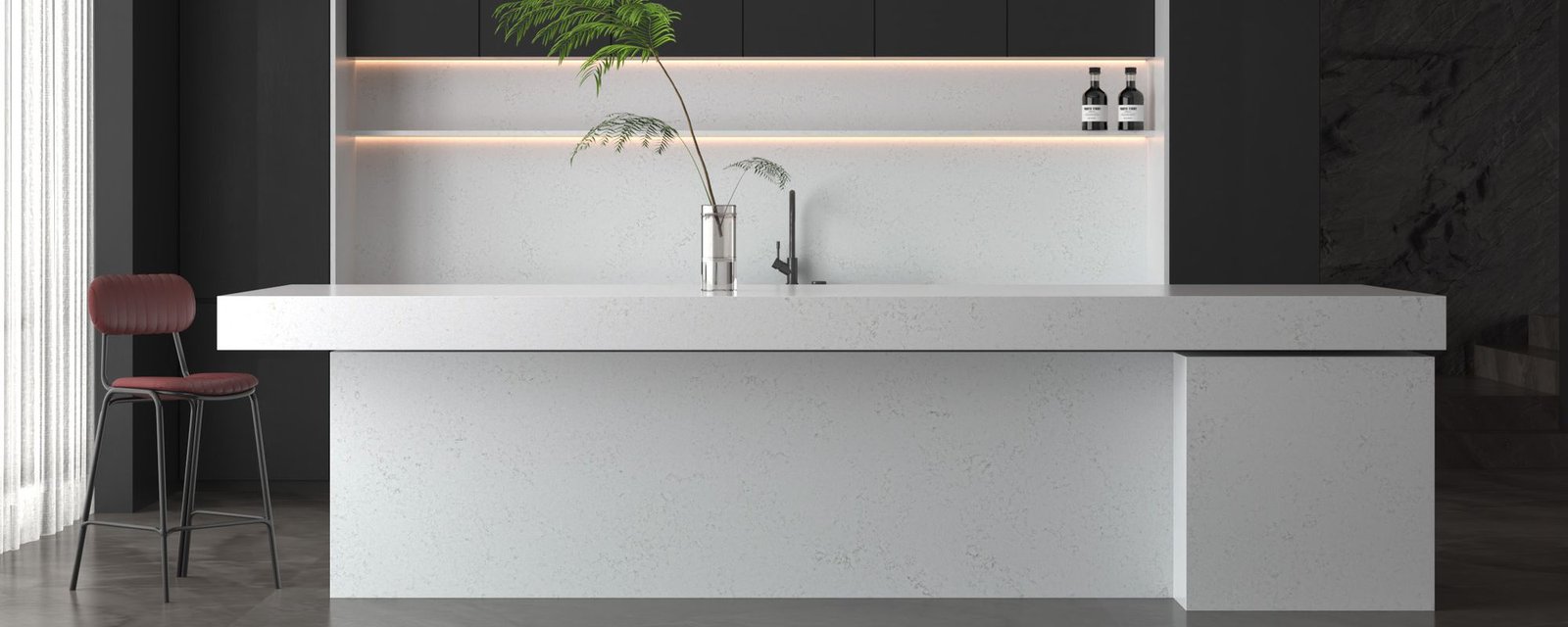 Florance quartz worktops in a kitchen