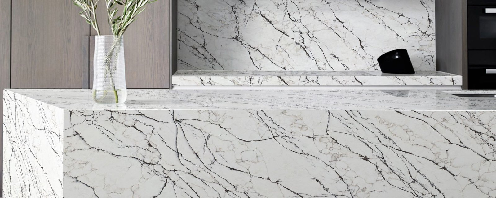Belgravia quartz worktops in a kitchen