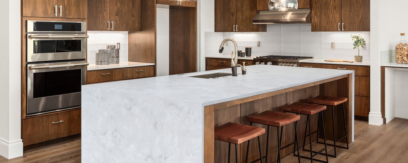 Himalaya quartz worktops in a kitchen